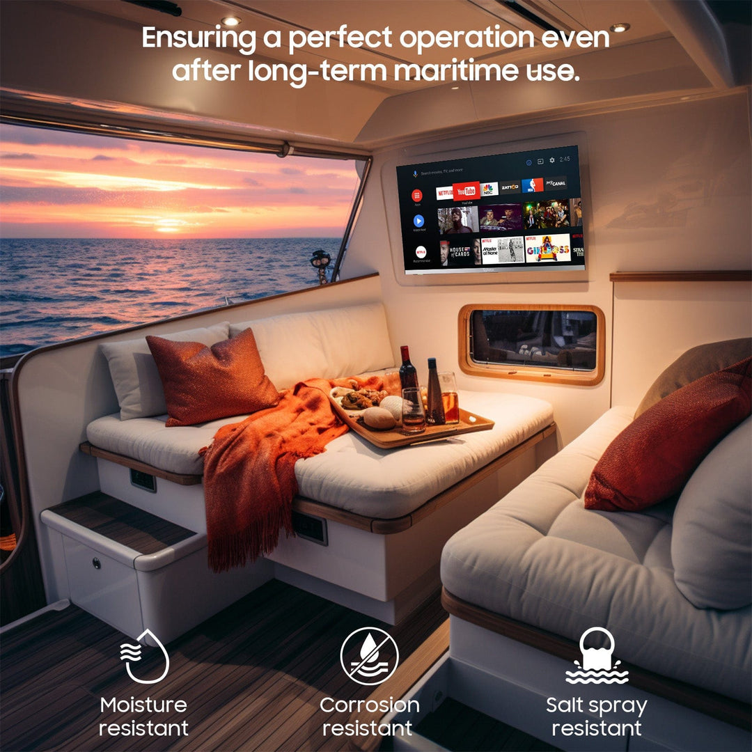 Televisore 22 pollici 12V con lettore DVD – Per casa, camper e barca (Serie Marina)