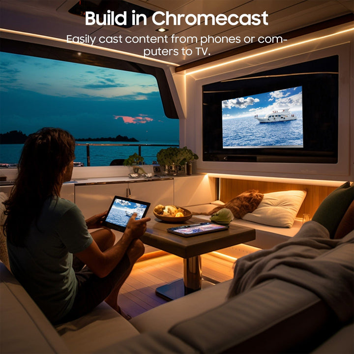 Televisore 22 pollici 12V con lettore DVD – Per casa, camper e barca (Serie Marina)