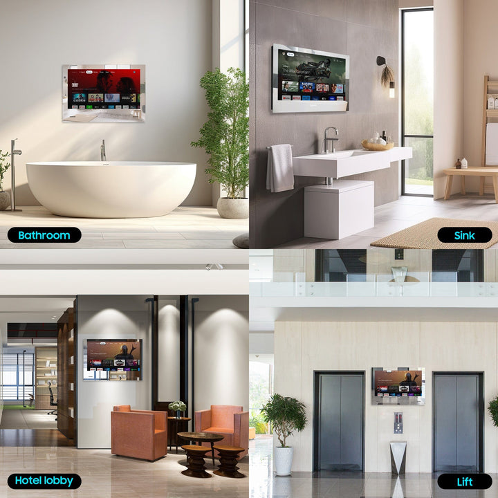 Sylvox 24" Smart Mirror TV waterdicht voor de badkamer (wandmontage)