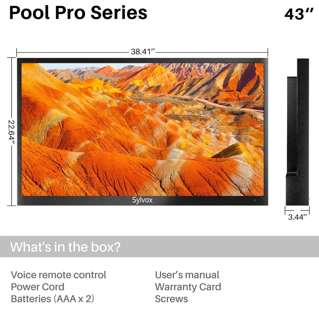 Sylvox 43" Smart TV Extérieur Étanche (Plein Soleil) - Pool Pro Serie