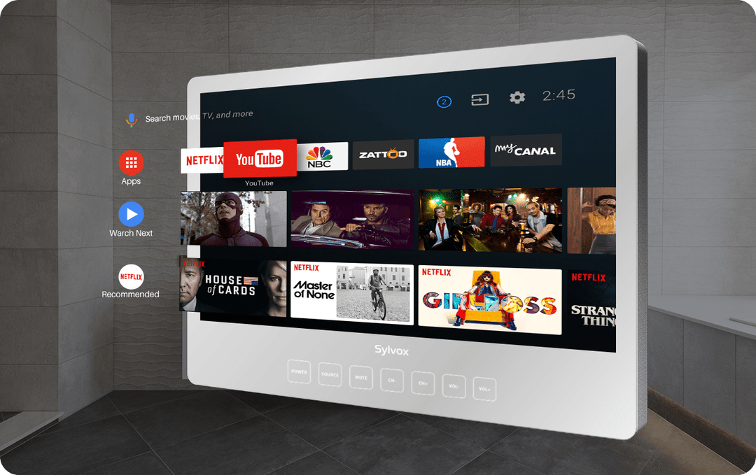 Sylvox 24" Smart Mirror TV waterdicht voor de badkamer (wandmontage)