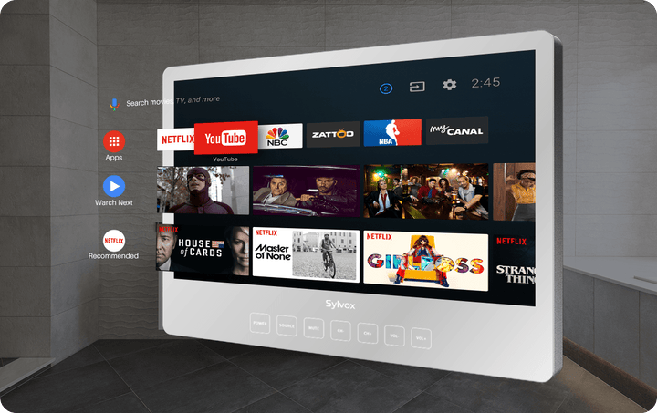 Sylvox 24" Smart Mirror TV waterdicht voor de badkamer (wandmontage)