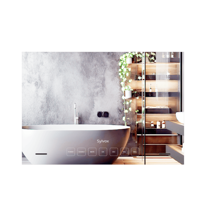 Sylvox 24" Smart Spiegel mit Fernseher Wasserdichter für das Badezimmer (In die Wand eingebaut)