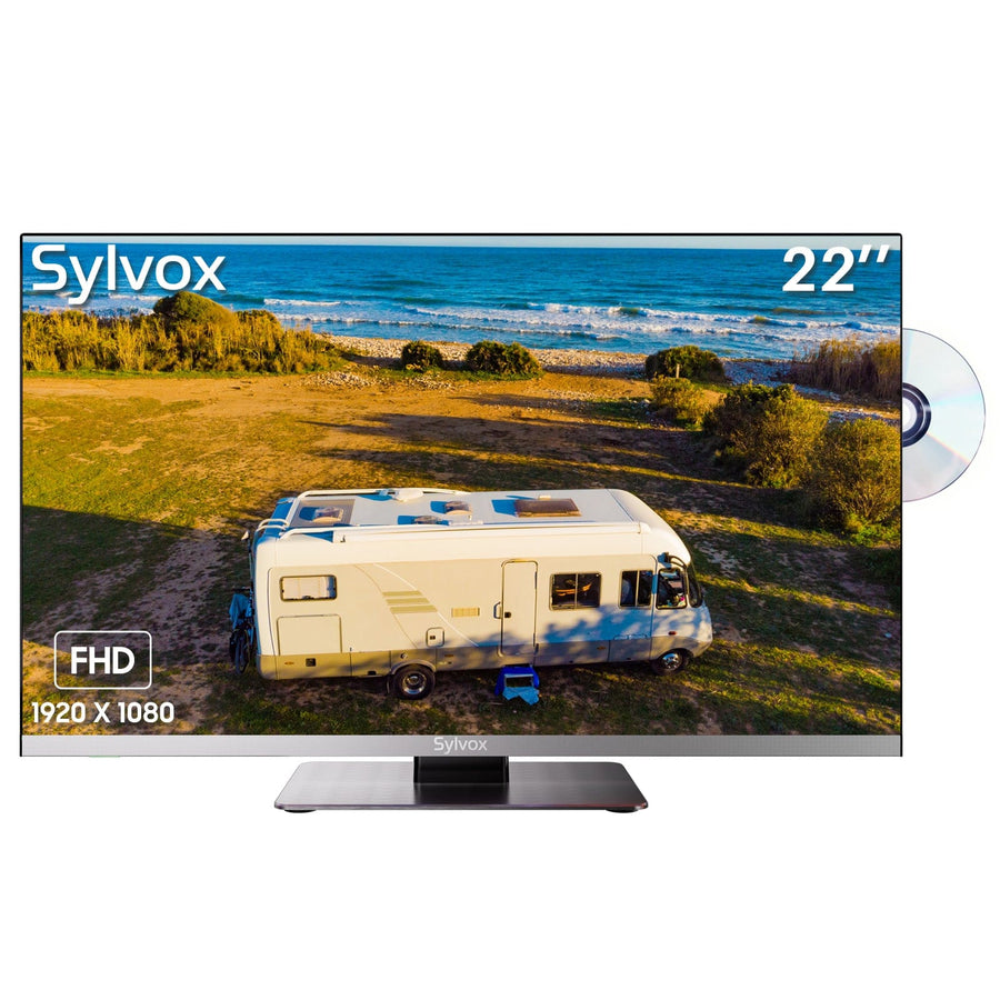 SYLVOX Smart RV TV, TV de 24 pulgadas con reproductor de DVD integrado, TV  de 12 voltios para RV Camper 1080P FHD, Android Smart descarga gratuita