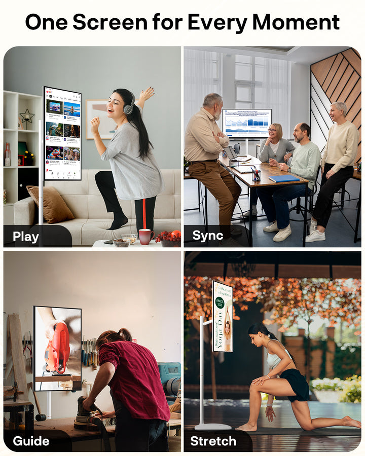 Sylvox 32 Zoll Akku Fernseher – Rollbarer Smart Touch Bildschirm mit 5 Stunden Batterielaufzeit