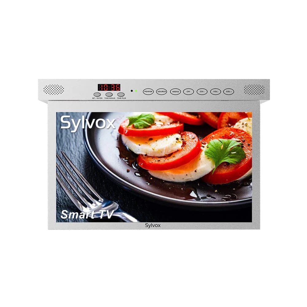 Sylvox 15,6" Intelligenter Küchenfernseher zur Unterbau-Montage (Silber)