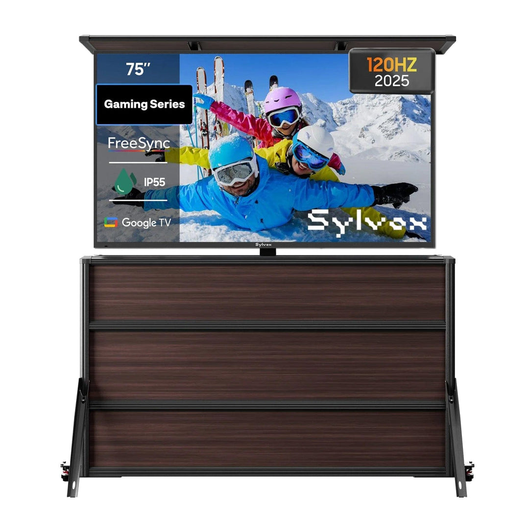 75" Gaming Outdoor TV + Lift Cabinet Bundle