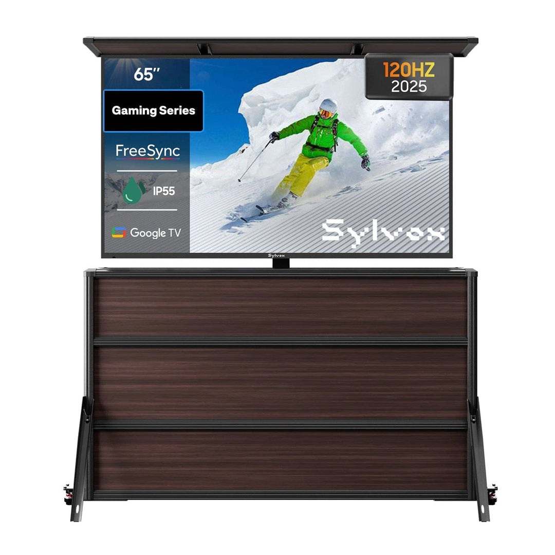 65" Gaming Outdoor TV + Lift Cabinet Bundle