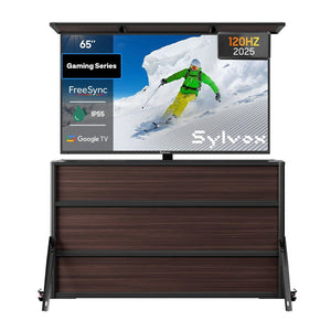 65" Gaming Outdoor TV + Lift Cabinet Bundle