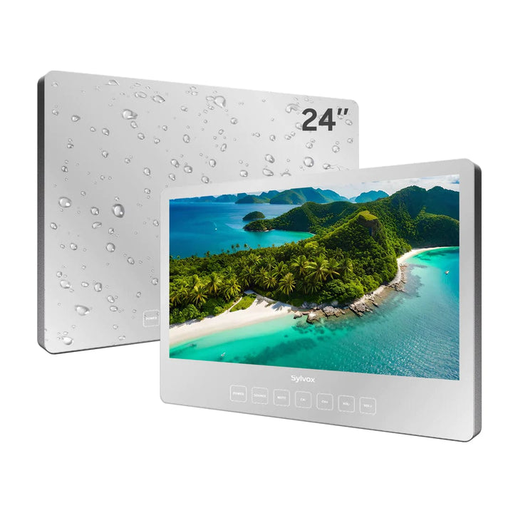 Sylvox 24" Smart Spiegel mit Fernseher Wasserdichter für das Badezimmer (Wandmontage)