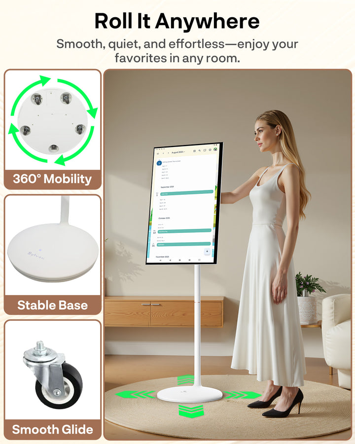 Sylvox 32 Zoll Akku Fernseher – Rollbarer Smart Touch Bildschirm mit 5 Stunden Batterielaufzeit