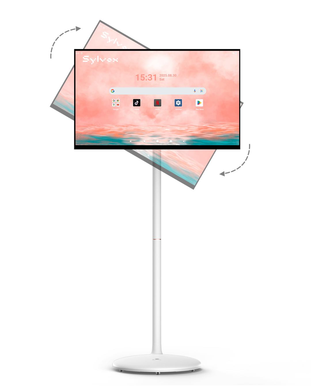 Sylvox 27 Zoll Akku Fernseher – Rollbarer Smart Touch Bildschirm mit 5 Stunden Batterielaufzeit