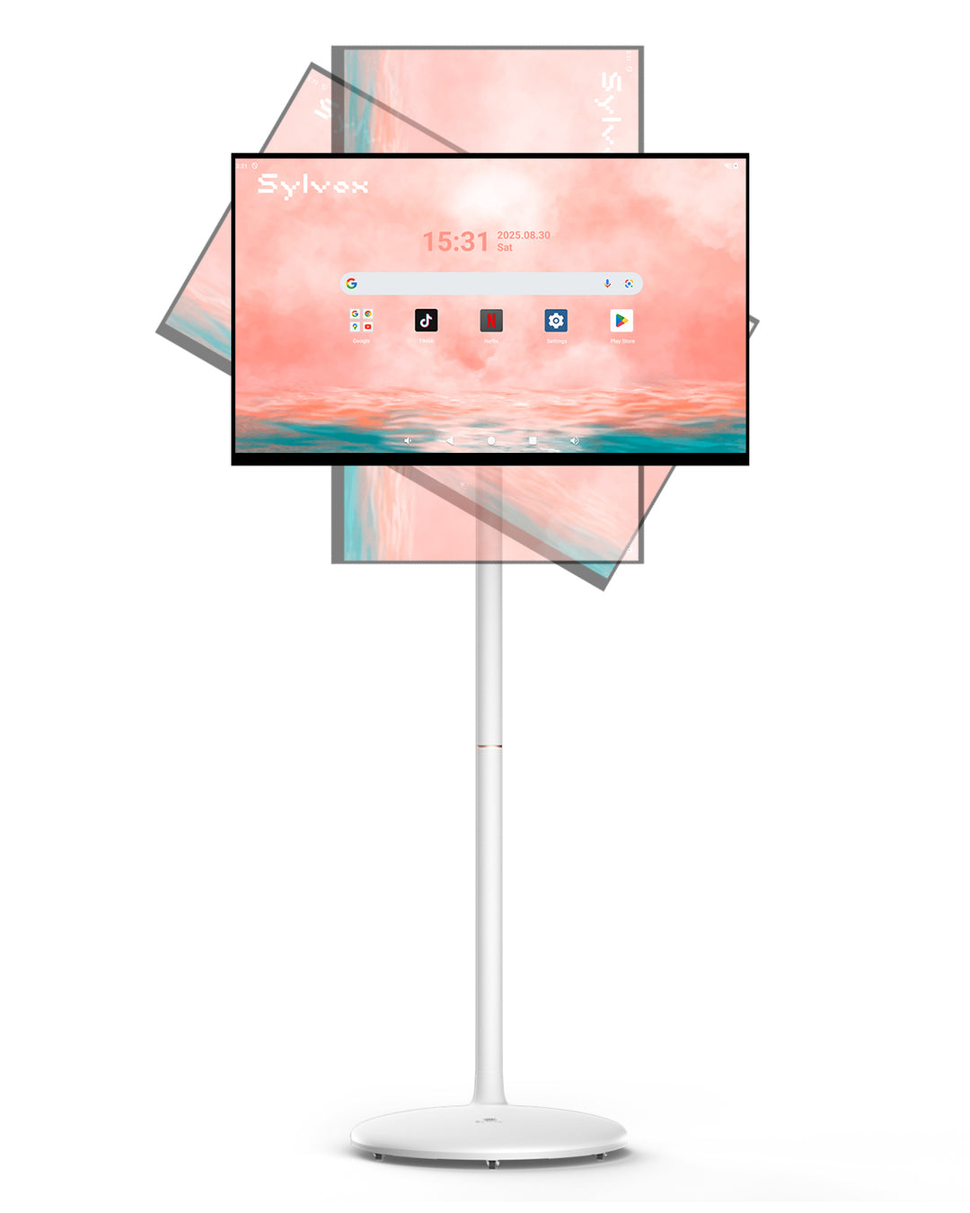 Sylvox 27 Zoll Akku Fernseher – Rollbarer Smart Touch Bildschirm mit 5 Stunden Batterielaufzeit