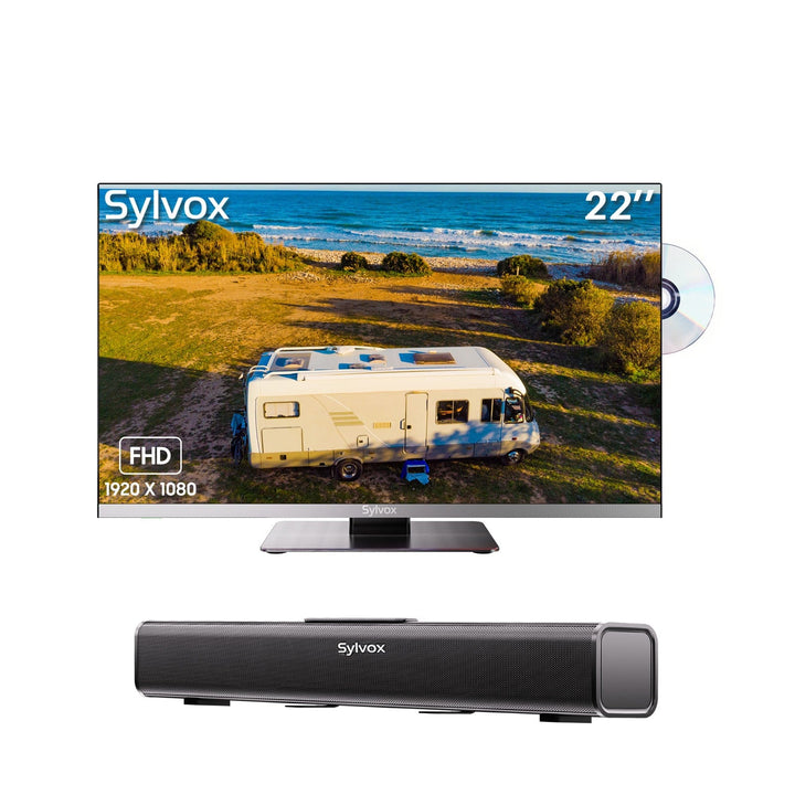 Sylvox 22" Television 12V con Reproductor de DVD - Serie RV 2023 (No Inteligente)