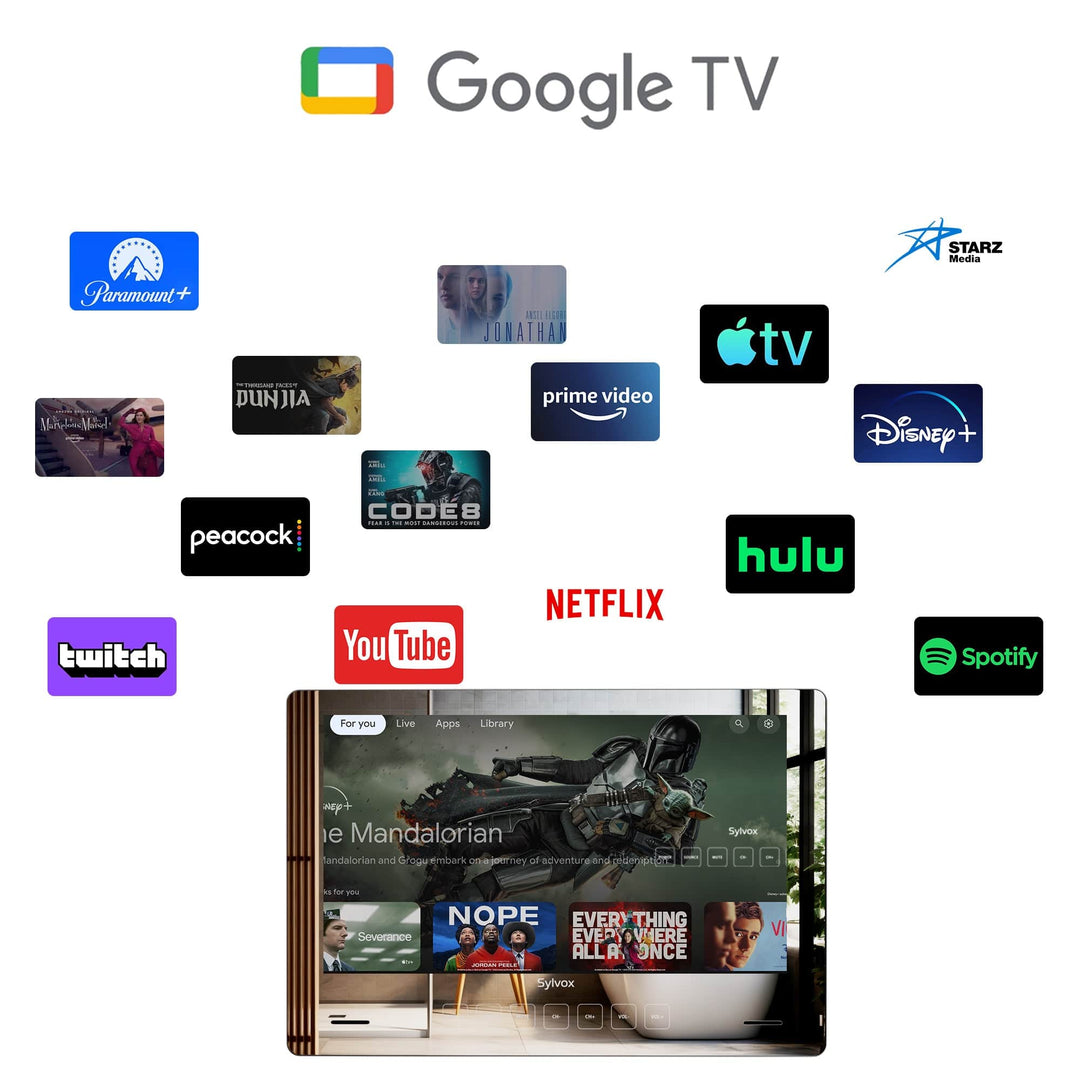 Smartes Badezimmer-TV mit integriertem Google TV und Touch-Funktionalität