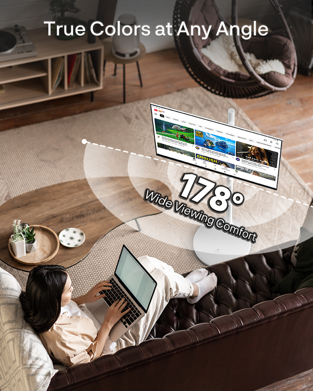 Sylvox 27 Zoll Akku Fernseher – Rollbarer Smart Touch Bildschirm mit 5 Stunden Batterielaufzeit