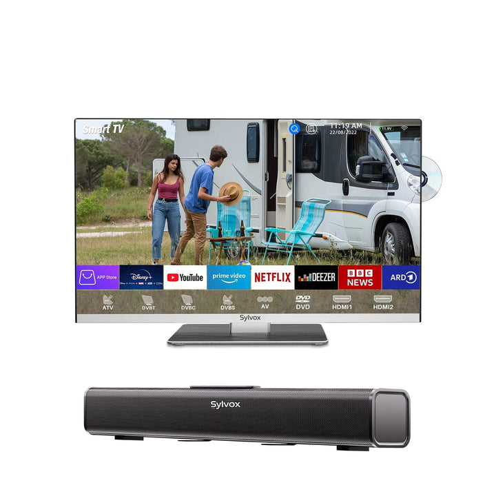 Sylvox 22" Smart 12 Volt Fernseher mit DVD-Player (2023 Limo-Serie)