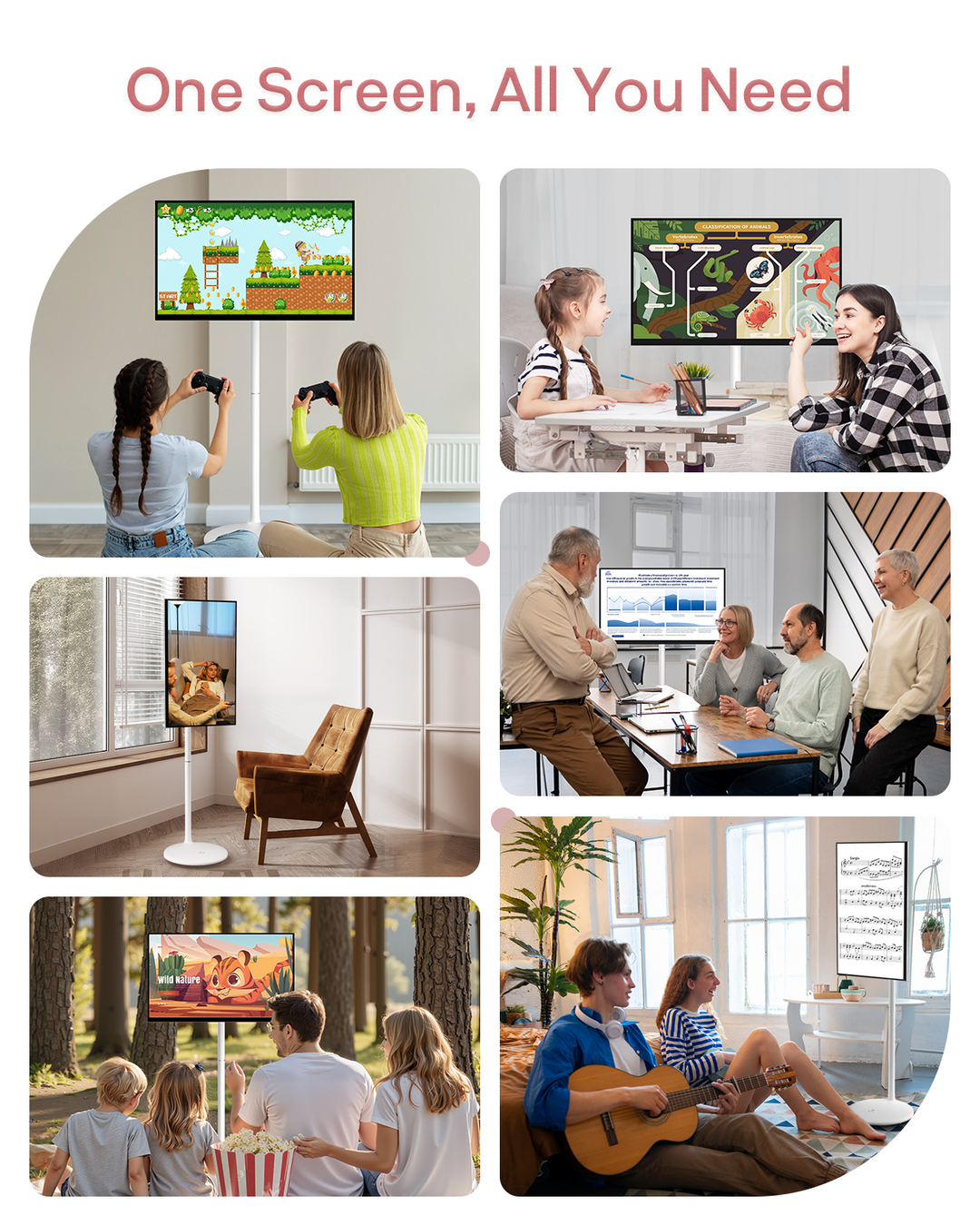 Sylvox 27 Zoll Akku Fernseher – Rollbarer Smart Touch Bildschirm mit 5 Stunden Batterielaufzeit