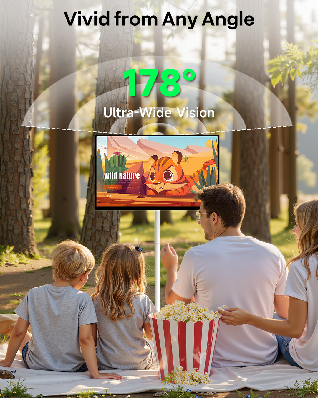 Sylvox 32 Zoll Akku Fernseher – Rollbarer Smart Touch Bildschirm mit 5 Stunden Batterielaufzeit