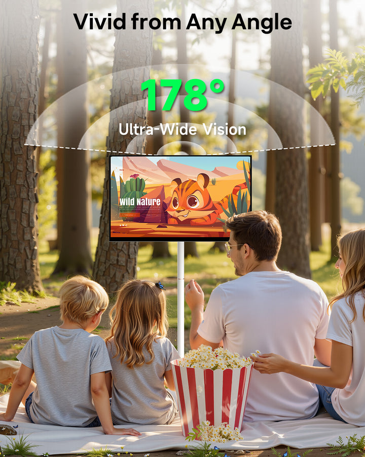 Sylvox 32 Zoll Akku Fernseher – Rollbarer Smart Touch Bildschirm mit 5 Stunden Batterielaufzeit