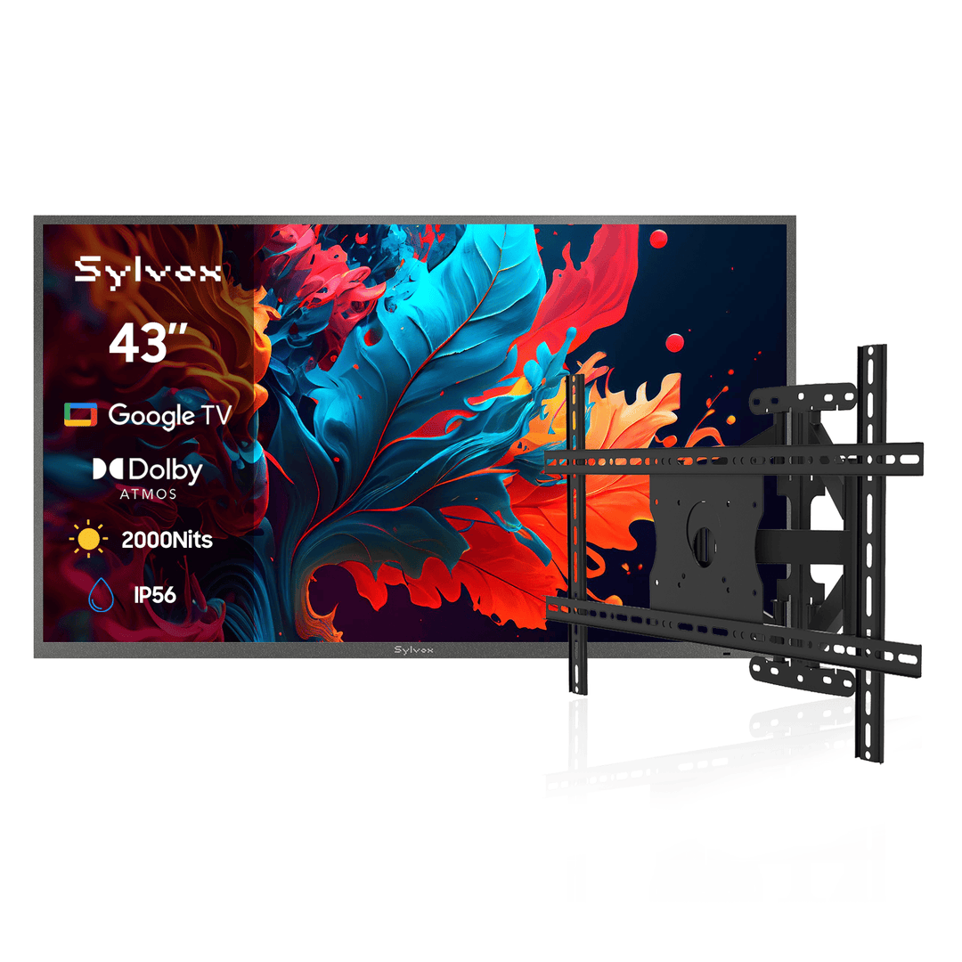 43" Google Telewizor zewnętrzny - 2000 nitów QLED Ultra jasny do pełnego słońca - Pool Pro QLED 2.0 Series