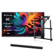65" Google Telewizor zewnętrzny - 2000 nitów QLED ultra jasny do pełnego słońca - Pool Pro QLED 2.0 Series