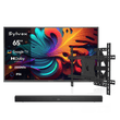 65" Google Telewizor zewnętrzny - 2000 nitów QLED ultra jasny do pełnego słońca - Pool Pro QLED 2.0 Series
