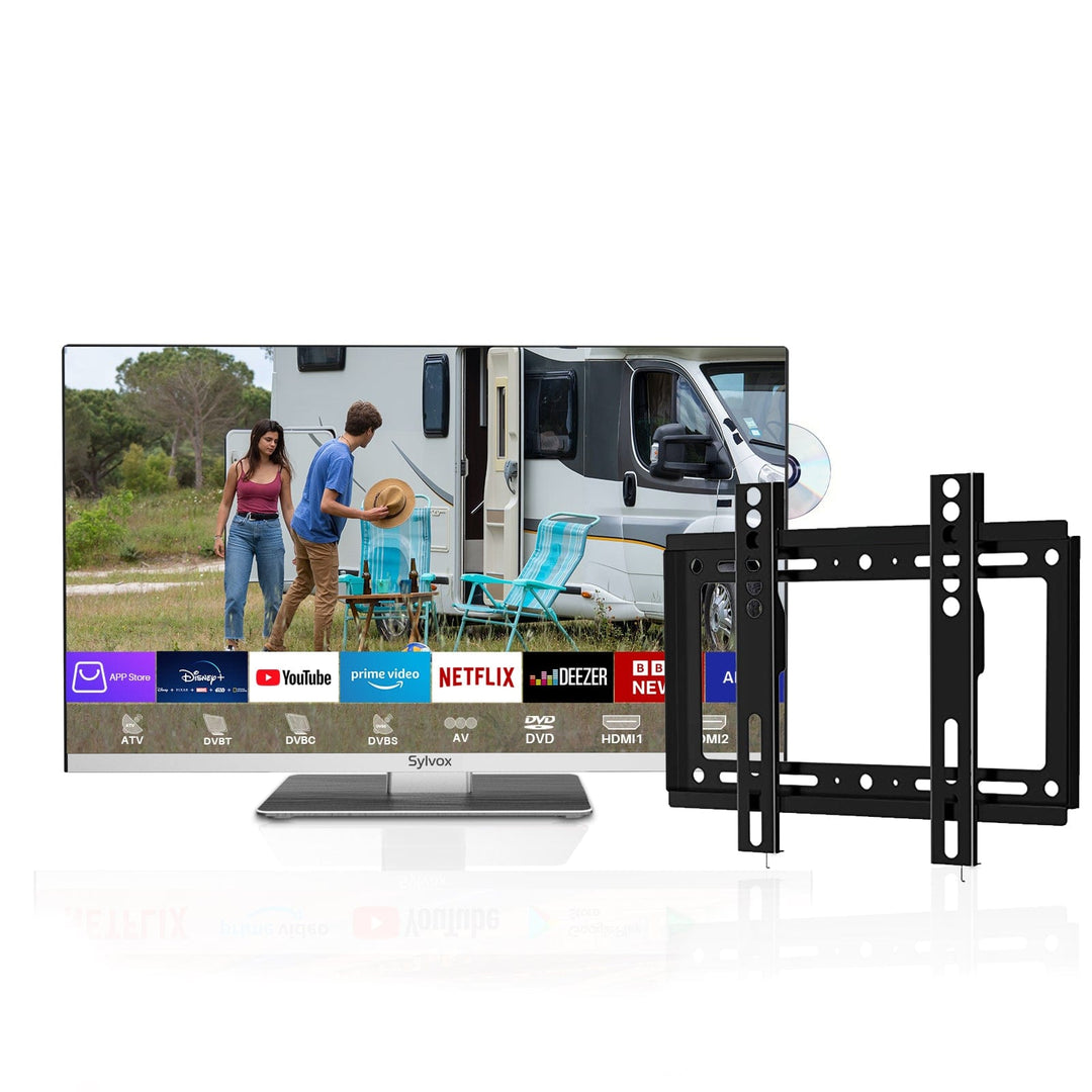 Sylvox Televisor inteligente de 22 pulgadas y 12 voltios con reproductor de DVD (Serie Limo 2023)